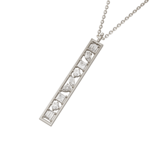 Aerial 18k White Gold Diamond Pendant Chain