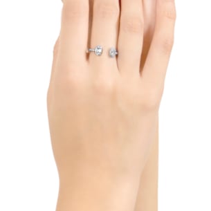 Palace Baguette Open Diamond Ring 18K White Gold 