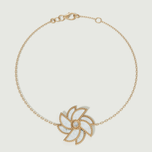 Farfasha Bliss 18k Yellow Gold Diamond & White Mother of Pearl Bracelet