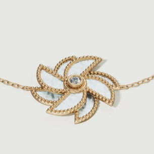 Farfasha Bliss 18k Yellow Gold Diamond & White Mother of Pearl Bracelet