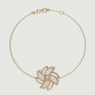 Farfasha Bliss 18k Yellow Gold Diamond & White and Pink Mother of Pearl Bracelet