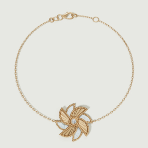 Farfasha Bliss 18k Yellow Gold Diamond & White Mother of Pearl Bracelet