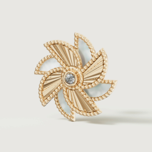 Farfasha Bliss 18k Yellow Gold Diamond & White Mother of Pearl Earrings