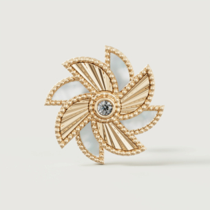 Farfasha Bliss 18k Yellow Gold Diamond & White Mother of Pearl Earrings