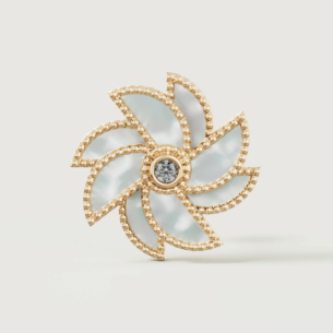 Farfasha Bliss 18k Yellow Gold Diamond & White Mother of Pearl Earrings