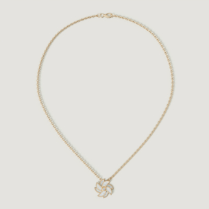 Farfasha Bliss 18k Yellow Gold Diamond & White Mother of Pearl Necklace