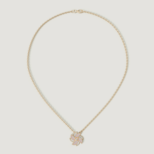 Farfasha Bliss 18k Yellow Gold Diamond & White and Pink Mother of Pearl Necklace