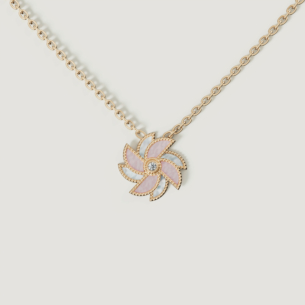 Farfasha Bliss 18k Yellow Gold Diamond & White and Pink Mother of Pearl Necklace