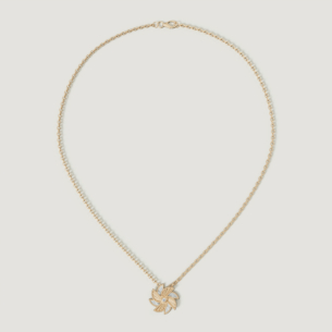 Farfasha Bliss 18k Yellow Gold Diamond & White Mother of Pearl Necklace