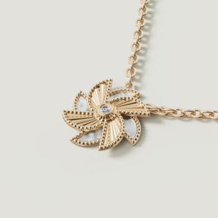 Farfasha Bliss 18k Yellow Gold Diamond & White Mother of Pearl Necklace