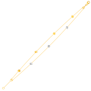 Cubes Double Chain Bracelet in 18K Yellow, White & Rose Gold