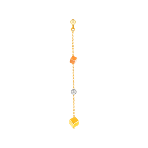 Cubes Drop Earrings 18K Yellow, White & Rose Gold 