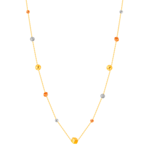 Cubes Tin Cup Necklace 18K Yellow, White & Rose Gold 