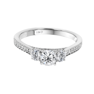 Damas Engagement Three Diamond Ring 0.50 Carat 