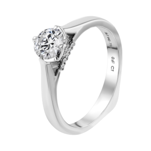 Damas Engagement Platinum   Round Diamond 1 Carat 