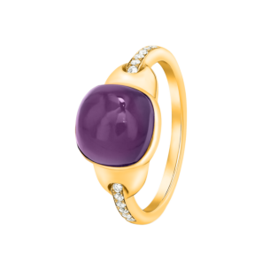 Drops 18K Yellow Gold and Amethyst Ring