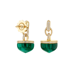 Dome Majesty Malachite Drop Earrings 