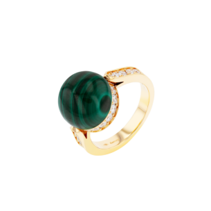 Dome Majesty Malachite Diamond Ring 