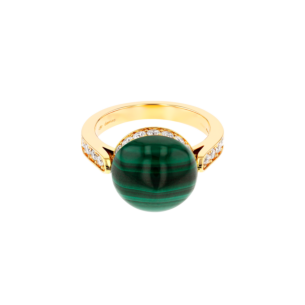 Dome Majesty Malachite Diamond Ring 