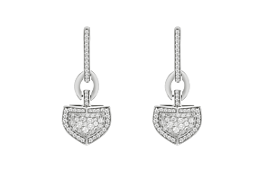 Dome Mosaic 18k White Gold Diamond Earrings