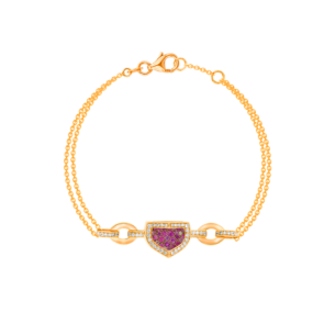 Dome Mosaic 18k Rose Gold Pink Sapphire and Diamond Bracelet