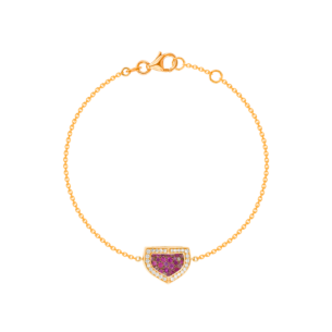 Dome Mosaic 18k Rose Gold Pink Sapphire and Diamond Bracelet