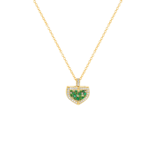 Dome Mosaic 18k Yellow Gold Peridot, Tsavorite, Emerald and Diamond Necklace