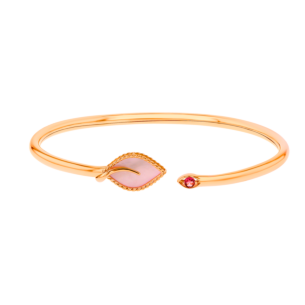 Farfasha Foglia 18K Rose Gold with Pink Mother of Pearl and  Pink Tourmaline Stone