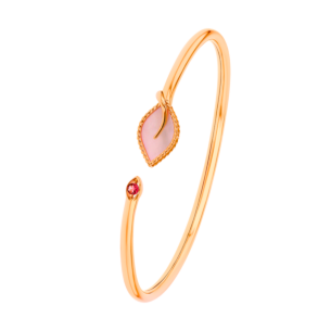 Farfasha Foglia 18K Rose Gold with Pink Mother of Pearl and  Pink Tourmaline Stone