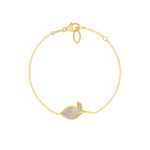 Farfasha Foglia 18K Yellow Gold with White Mother of Pearl and Lemon Quarts Stone