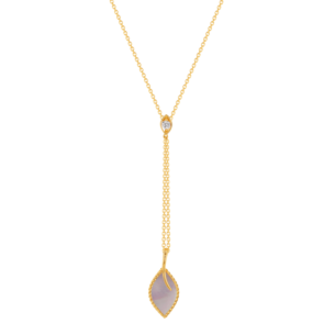 Farfasha Foglia 18K Yellow Gold with White Mother of Pearl and Lemon Quarts Stone