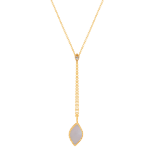 Farfasha Foglia 18K Yellow Gold with White Mother of Pearl and Lemon Quarts Stone