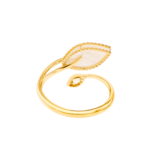 Farfasha Foglia 18K Yellow Gold with White Mother of Pearl and Lemon Quarts Stone