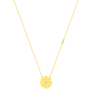 Farfash SunKiss Afraj Diasy Necklace with Diamond and Mother Of Pearl in 18K Yellow Gold 