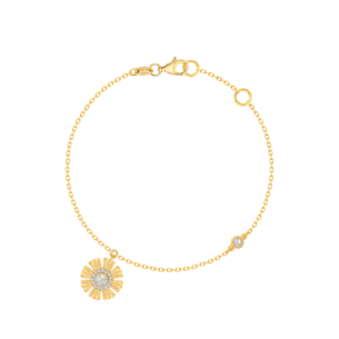 Farfasha Sunkiss Yellow Gold Anklet with Pearl and Diamond