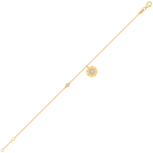 Farfasha Sunkiss Yellow Gold Anklet with Pearl and Diamond