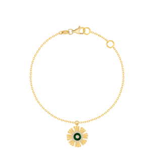 Farfasha Sunkiss Yellow Gold Anklet with Malachite and Diamond