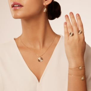 Farfasha Sunkiss Yellow Gold Ring with Pearl and Diamond