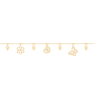 Farfasha Frou Frou Diamond  Butterfly, Flower and Heart Anklet
