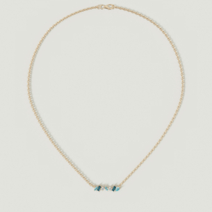 قلادة فايروركس سباركلز من الذهب الأصفر عيار 18 قيراط مرصعة بالألماس والتوباز الأزرق وتوباز لندن