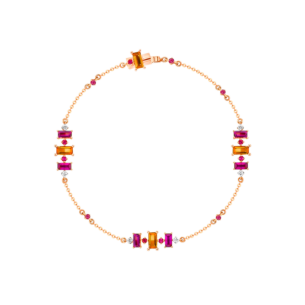 Fireworks Sparks Coloured Gemstones & Diamond Bracelet 18K Rose Gold 