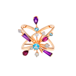 Fireworks Aerial Semi Precious Ring in 18K Rose Gold