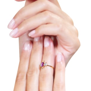 Fireworks Flare Semi Precious Midi Ring in 18K Rose Gold