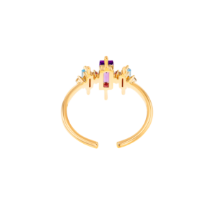 Fireworks Flare Semi Precious Midi Ring in 18K Rose Gold