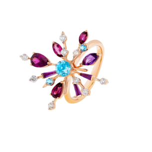 Fireworks Flare Semi Precious  Ring in 18K Rose Gold