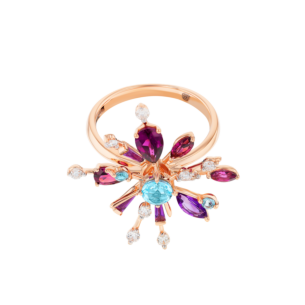 Fireworks Flare Semi Precious  Ring in 18K Rose Gold