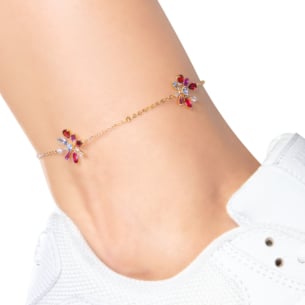 Fireworks Flare Semi Precious  Anklet in 18K Rose Gold