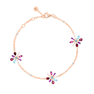 Fireworks Flare Semi Precious  Anklet in 18K Rose Gold