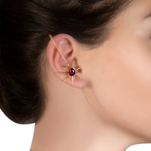 Fireworks Flare Amethyst Ear Cuff in 18K Rose Gold