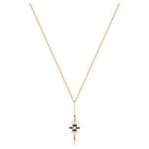 Fireworks Fiesta Diamond and Precious Gem Necklace in 18k Rose Gold